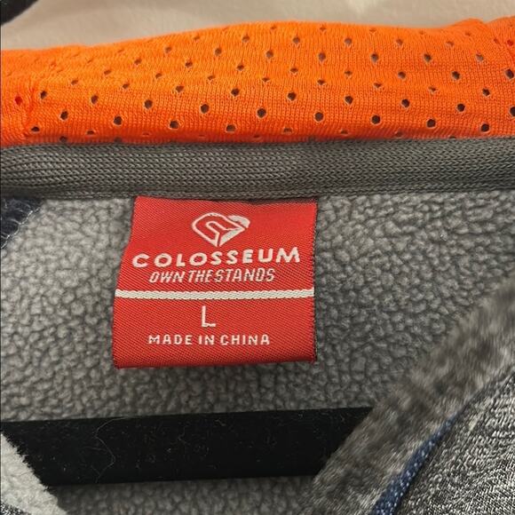 Colosseum Auburn Tigers War Eagle Gray Navy Orange Half Zip Hoodie Size Large - Picture 2 of 7